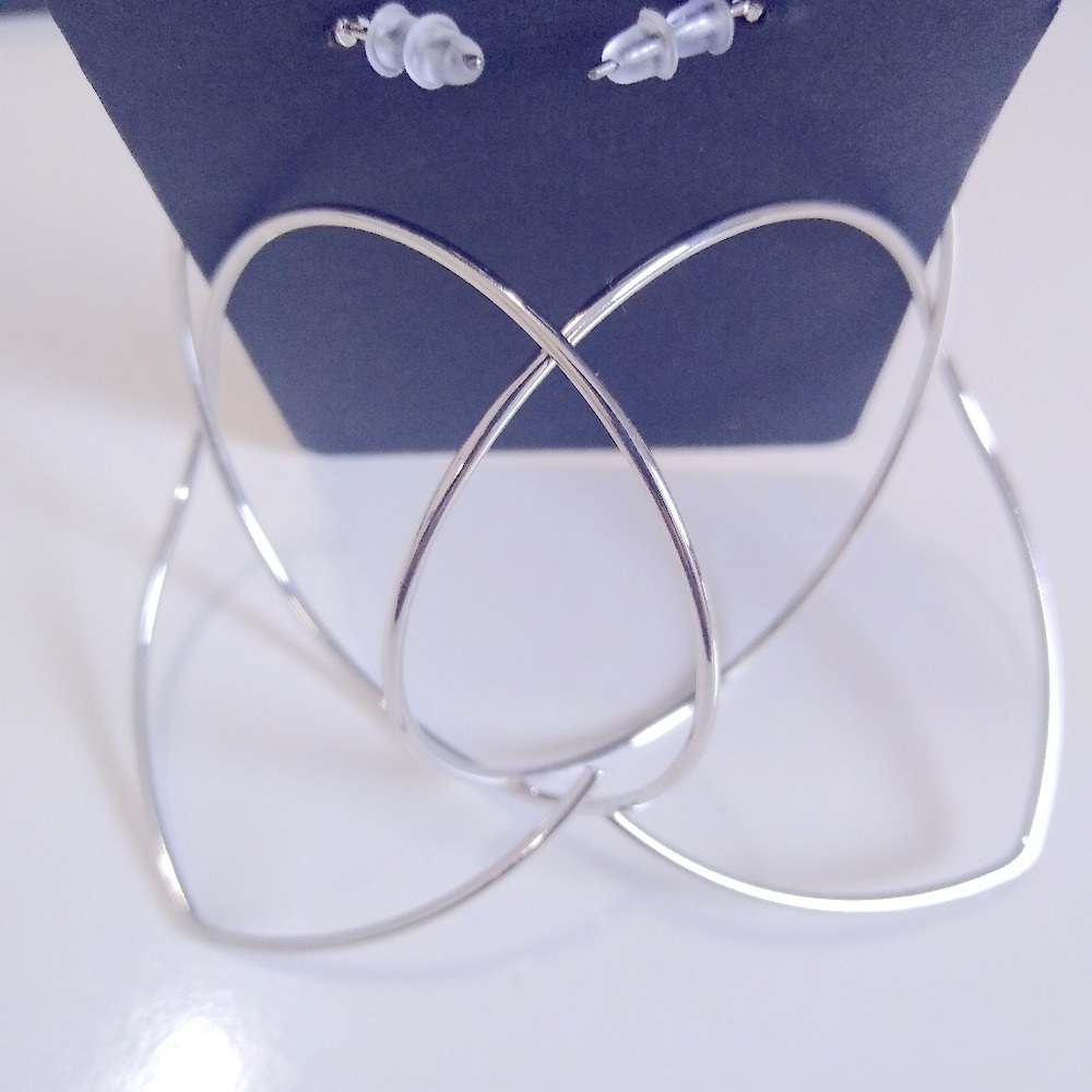 Retro Boho Silver Frilly Swirls oversized Twirl  Design Earrings